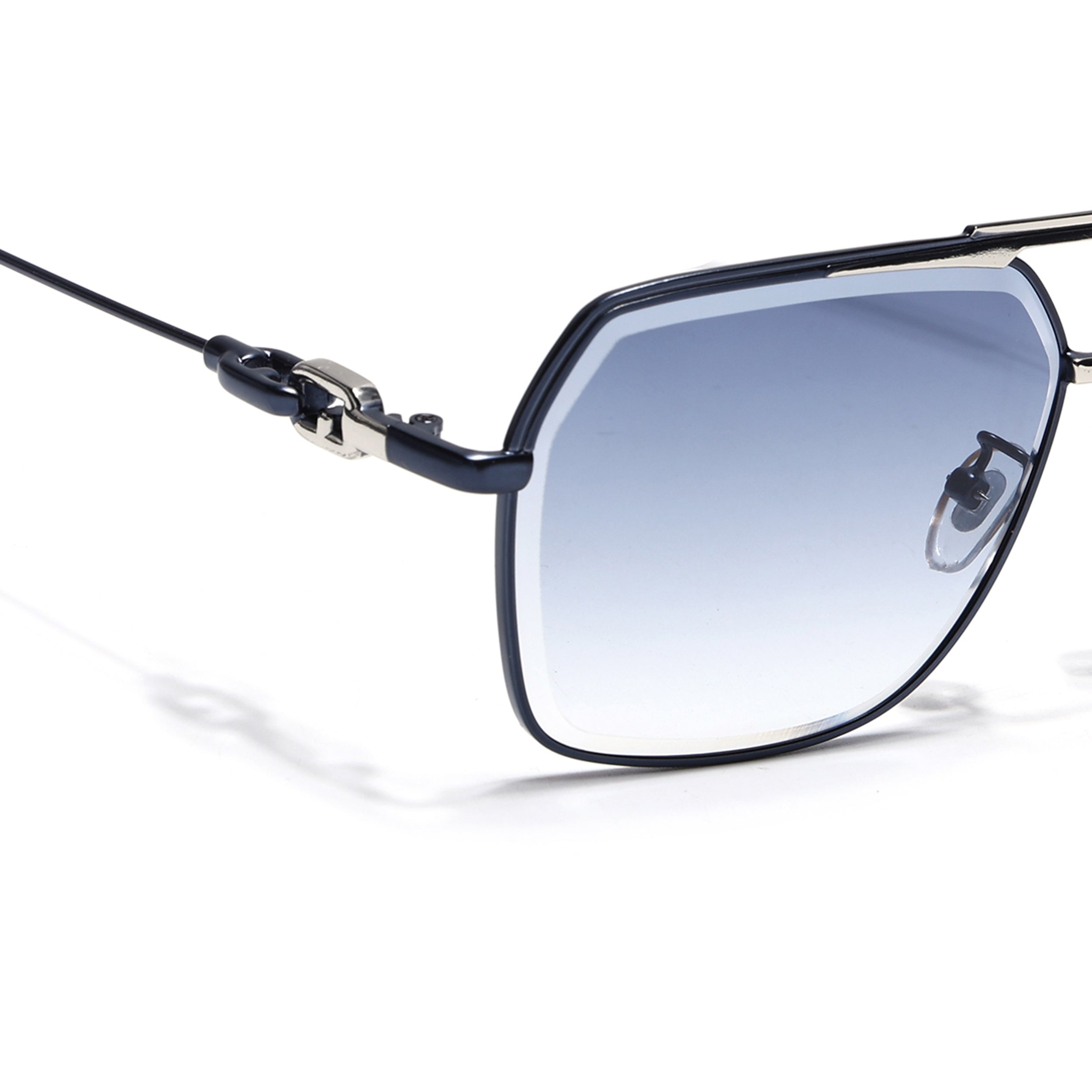 Wayfarer Sunglasses for Men & Women (Blue & Clear Lens | Blue & Silver Frame - MG7532)