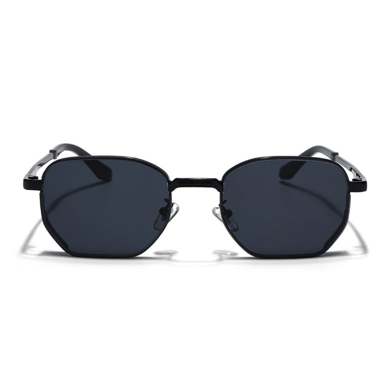 Rectangle Sunglasses for Men & Women (Black Lens | Black Frame - MG7839)