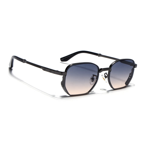 Rectangle Sunglasses for Men & Women (Grey & Brown Lens | Grey Frame - MG7841)