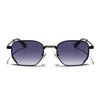 Rectangle Sunglasses for Men & Women (Grey Lens | Black & Golden Frame - MG7842)