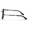 Rectangle Sunglasses for Men & Women (Grey Lens | Black & Golden Frame - MG7842)