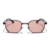 Rectangle Sunglasses for Men & Women (Pink Lens | Black & Golden Frame - MG7843)