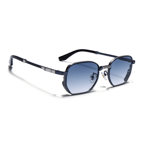 Rectangle Sunglasses for Men & Women (Blue Lens | Blue Frame - MG7844)