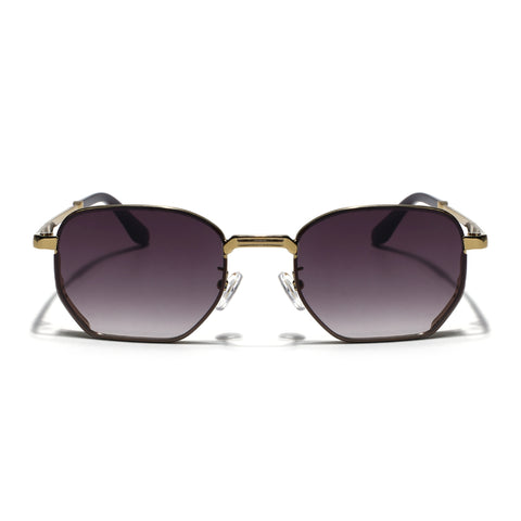 Rectangle Sunglasses for Men & Women (Brown Lens | Golden Frame - MG7845)