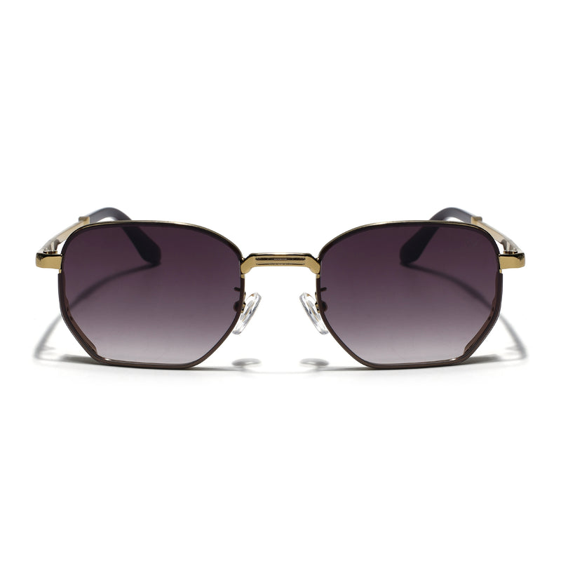 Rectangle Sunglasses for Men & Women (Brown Lens | Golden Frame - MG7845)