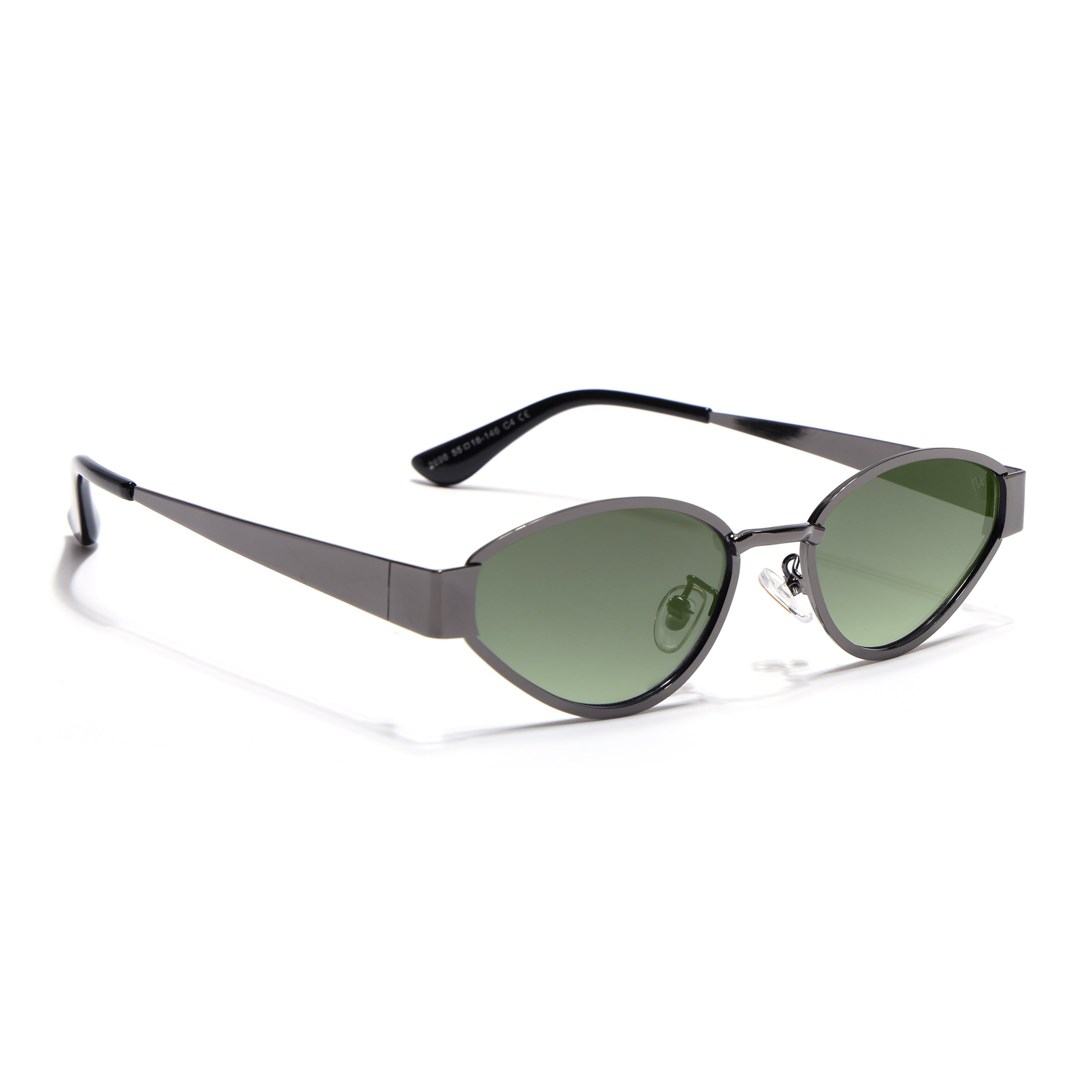 Cateye Sunglasses for Women (Olive & Clear Lens | Grey Frame - MG7543)