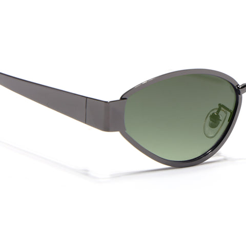 Cateye Sunglasses for Women (Olive & Clear Lens | Grey Frame - MG7543)