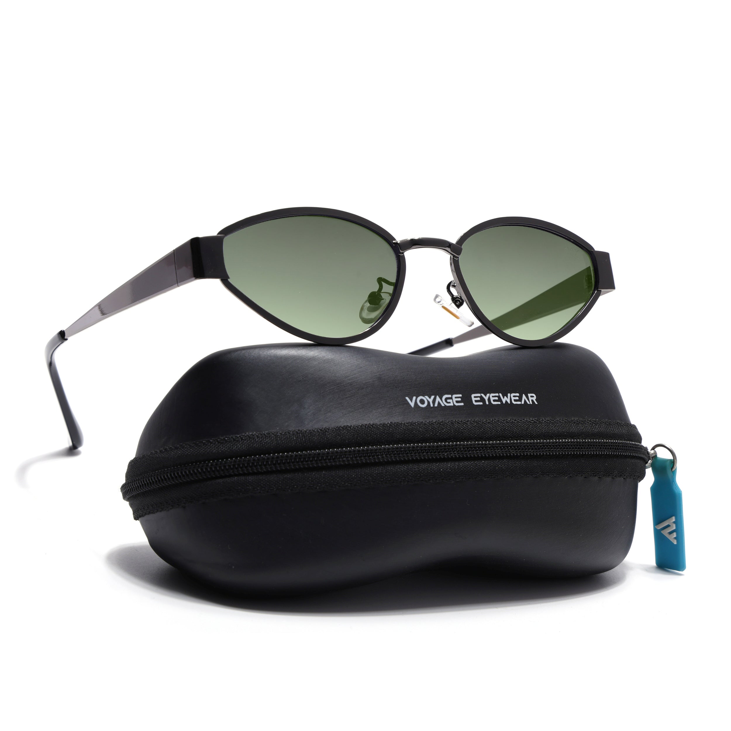 Cateye Sunglasses for Women (Olive & Clear Lens | Grey Frame - MG7543)