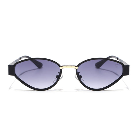 Cateye Sunglasses for Women (Grey & Clear Lens | Black & Golden Frame - MG7544)