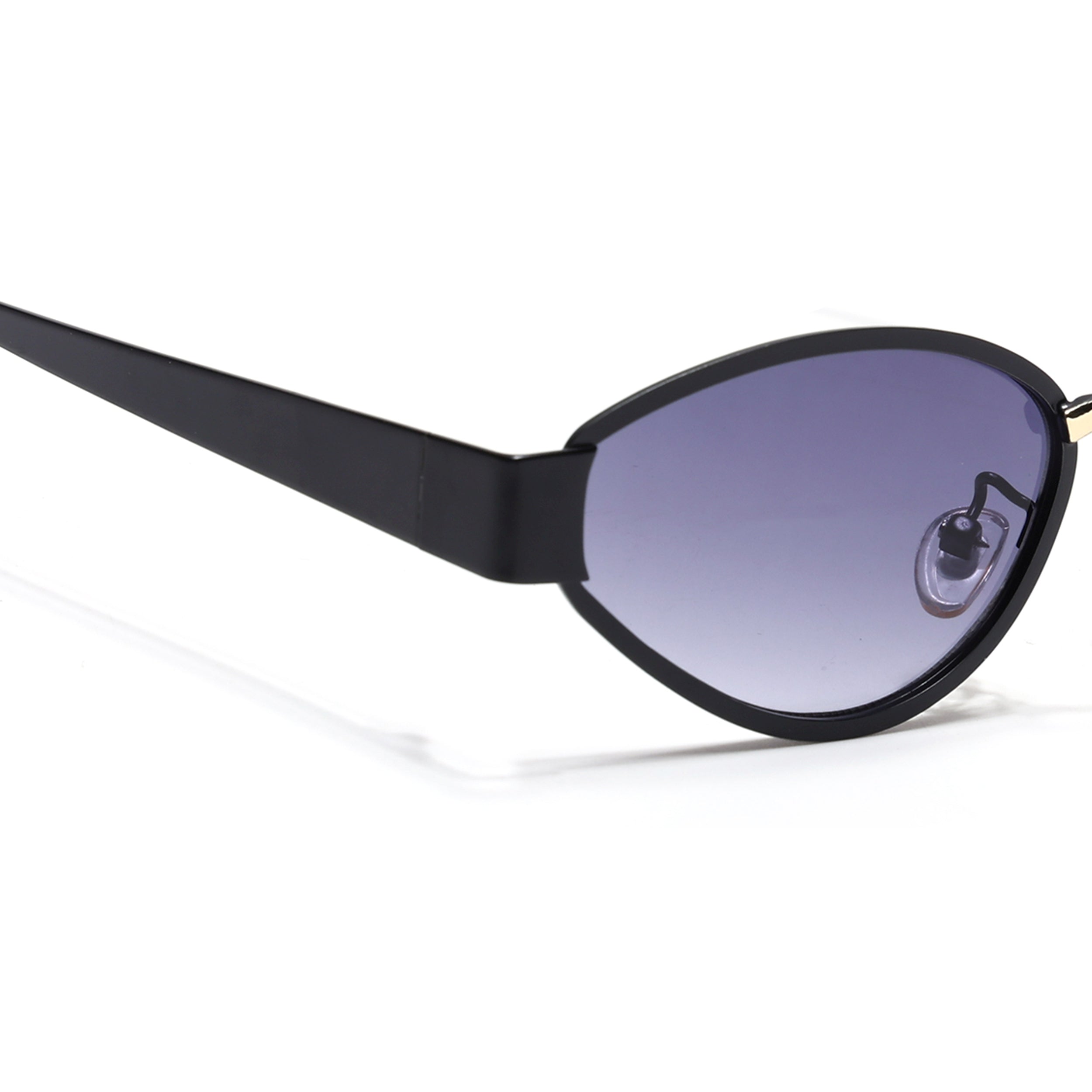 Cateye Sunglasses for Women (Grey & Clear Lens | Black & Golden Frame - MG7544)