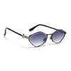 Hexagonal Sunglasses for Men & Women (Grey & Clear Lens | Black & Silver Frame - MG7521)