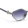 Hexagonal Sunglasses for Men & Women (Grey & Clear Lens | Black & Silver Frame - MG7521)