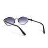 Hexagonal Sunglasses for Men & Women (Grey & Clear Lens | Black & Silver Frame - MG7521)