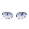 Hexagonal Sunglasses for Men & Women (Blue & Clear Lens | Blue & Silver Frame - MG7522)