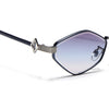Hexagonal Sunglasses for Men & Women (Blue & Clear Lens | Blue & Silver Frame - MG7522)