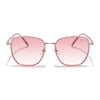 Voyage Select Square Sunglasses for Women (Pink & Clear Lens | Golden & Pink Frame - SLPMG6236)
