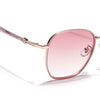 Voyage Select Square Sunglasses for Women (Pink & Clear Lens | Golden & Pink Frame - SLPMG6236)