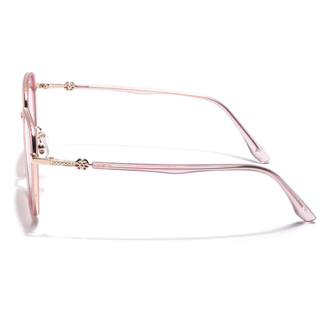 Voyage Select Square Sunglasses for Women (Pink & Clear Lens | Golden & Pink Frame - SLPMG6236)
