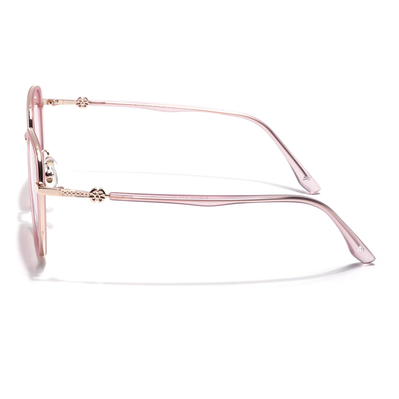 Voyage Select Square Sunglasses for Women (Pink & Clear Lens | Golden & Pink Frame - SLPMG6236)