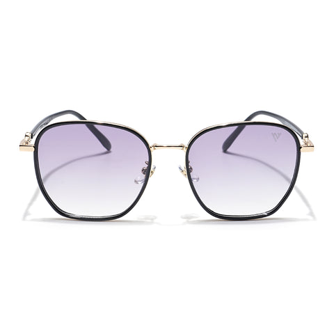 Voyage Select Square Sunglasses for Women (Grey & Clear Lens | Golden & Black Frame - SLPMG6234)