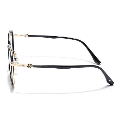 Voyage Select Square Sunglasses for Women (Grey & Clear Lens | Golden & Black Frame - SLPMG6234)