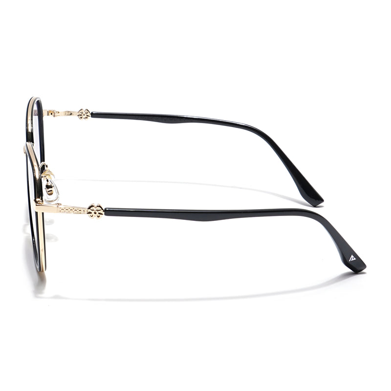 Voyage Select Square Sunglasses for Women (Grey & Clear Lens | Golden & Black Frame - SLPMG6234)
