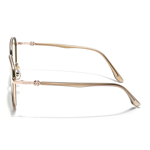 Voyage Select Square Sunglasses for Women (Green & Clear Lens | Golden & Grey Frame - SLPMG6235)