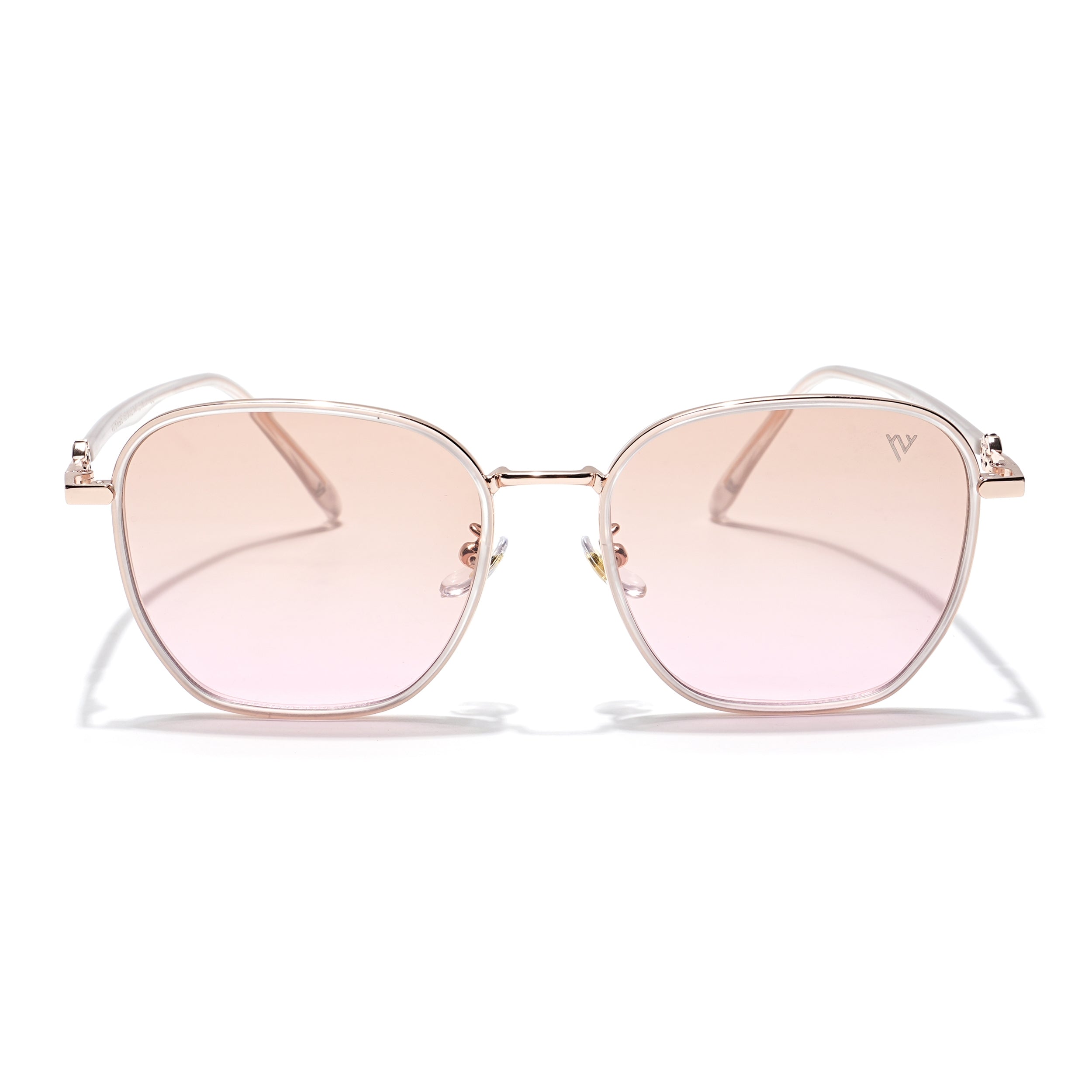 Voyage Select Square Sunglasses for Women (Brown & Clear Lens | Golden & Transparent Frame - SLPMG6237)