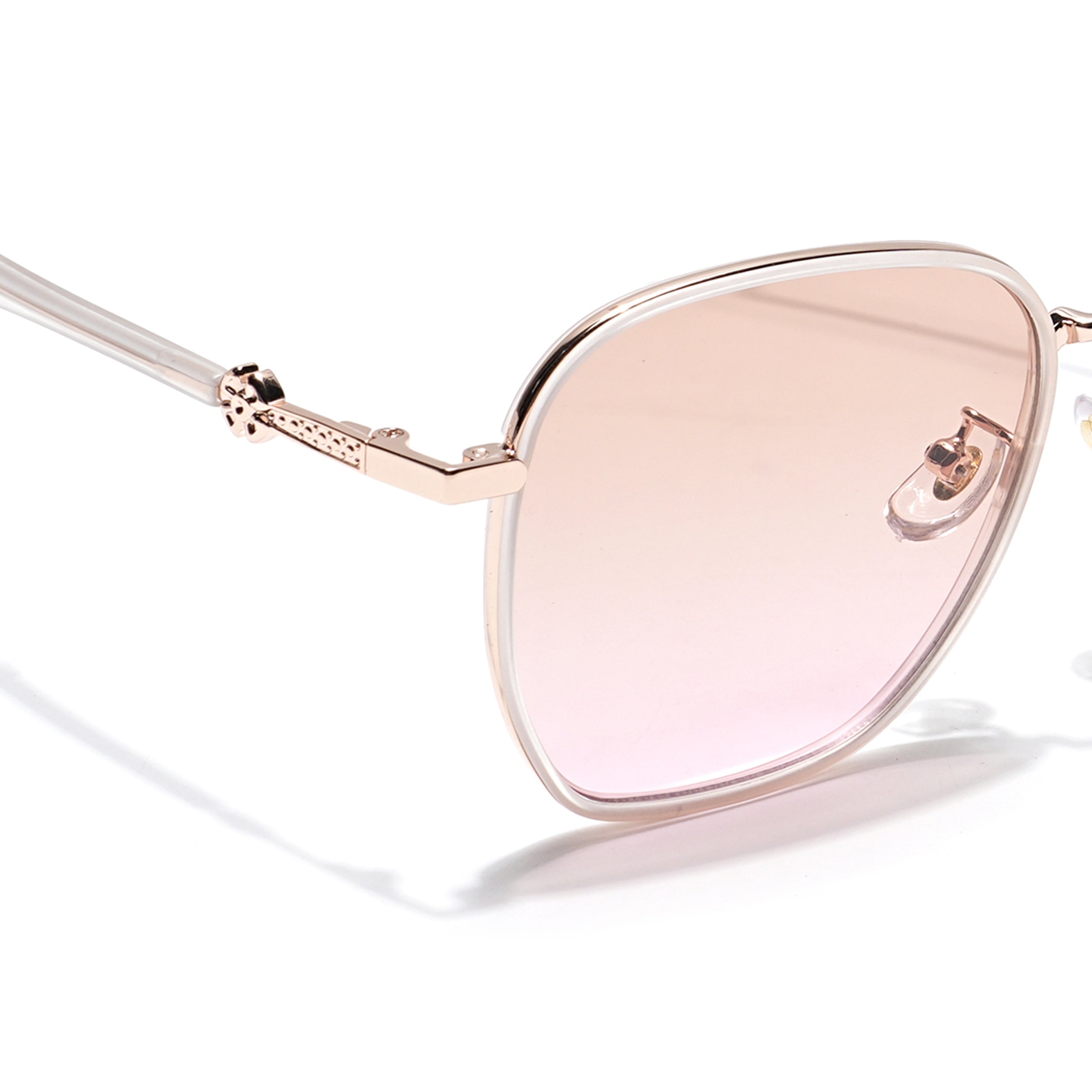 Voyage Select Square Sunglasses for Women (Brown & Clear Lens | Golden & Transparent Frame - SLPMG6237)