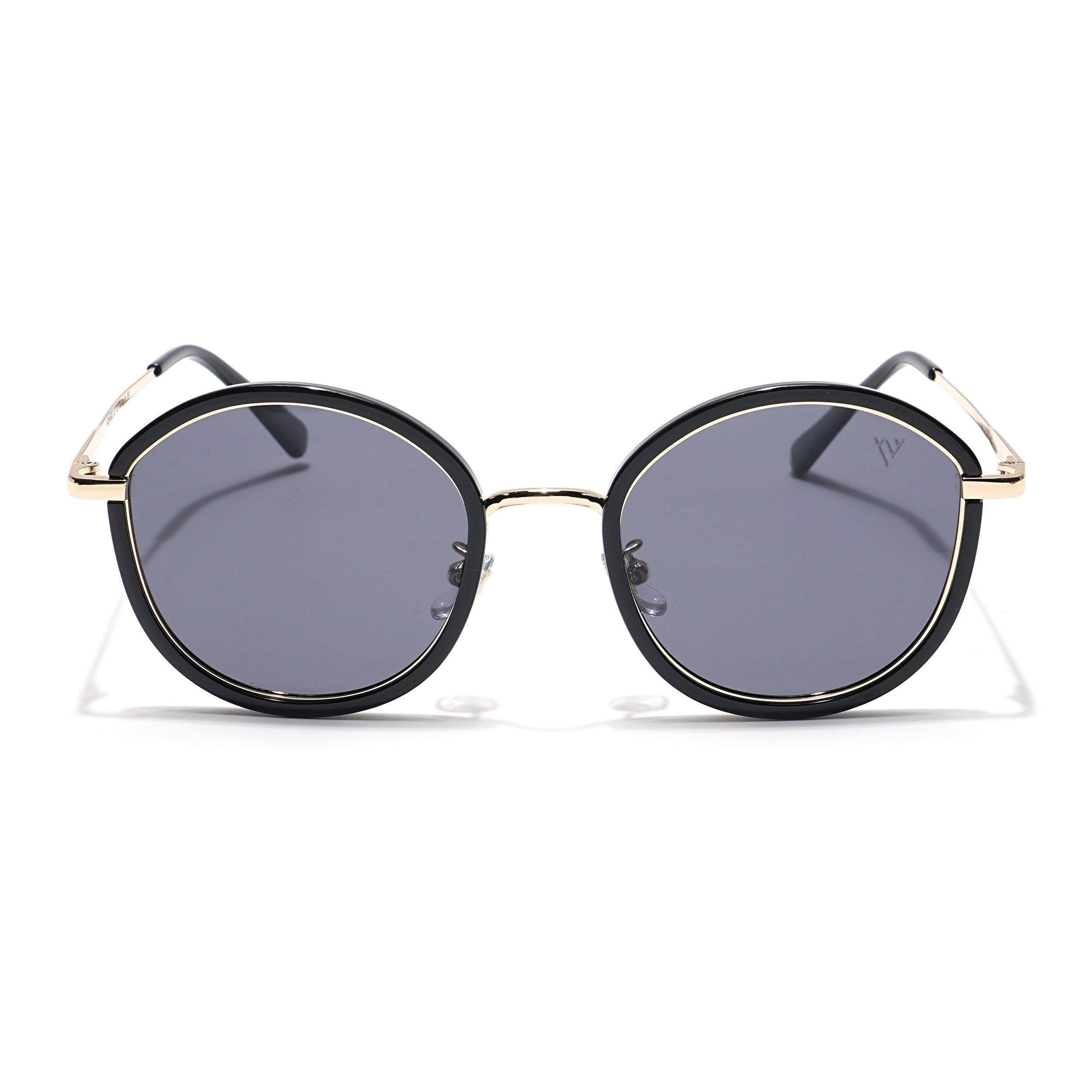 Voyage Select Round Sunglasses (Black Lens | Black & Golden Frame - SLPMG6214)