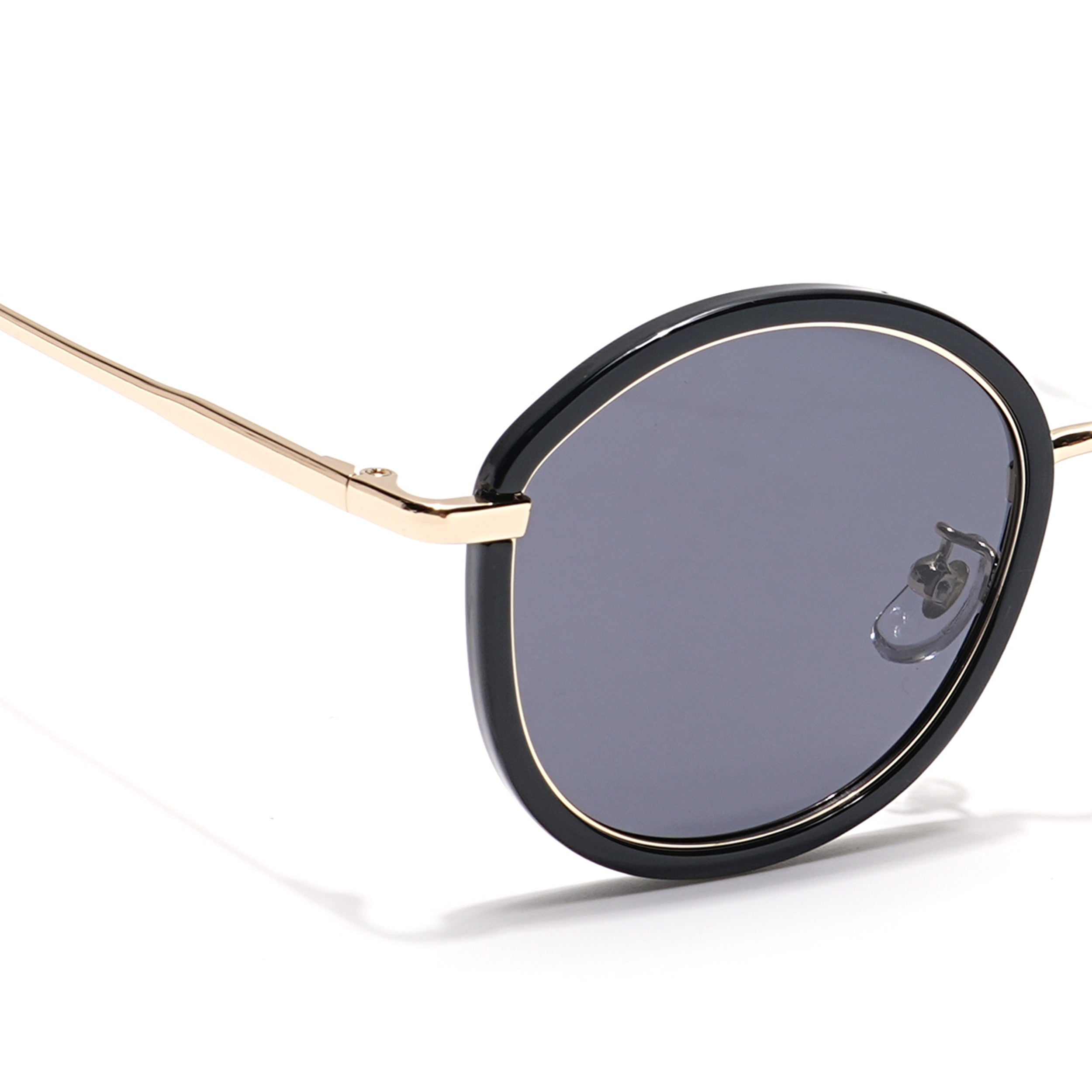 Voyage Select Round Sunglasses (Black Lens | Black & Golden Frame - SLPMG6214)