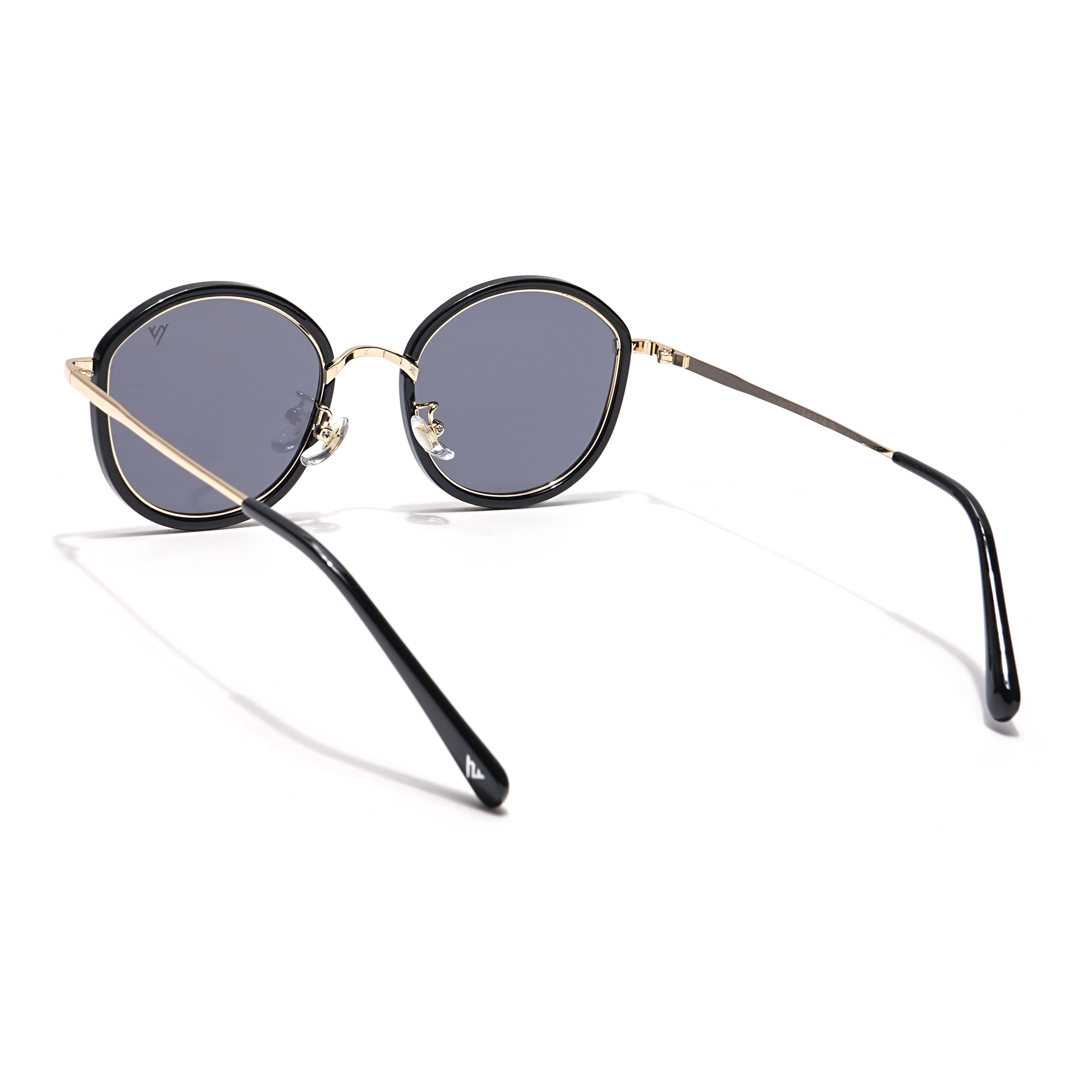 Voyage Select Round Sunglasses (Black Lens | Black & Golden Frame - SLPMG6214)