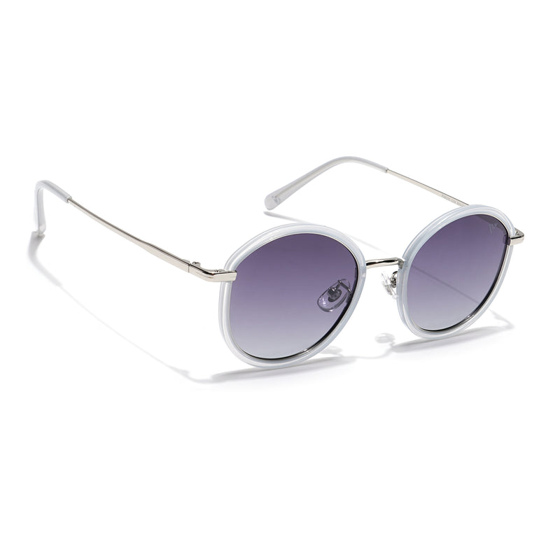 Voyage Select Round Sunglasses (Grey & Clear Lens | Transparent Grey Frame - SLPMG6216)