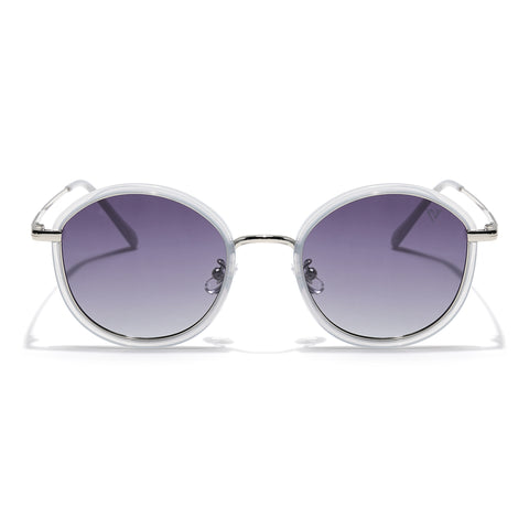 Voyage Select Round Sunglasses (Grey & Clear Lens | Transparent Grey Frame - SLPMG6216)