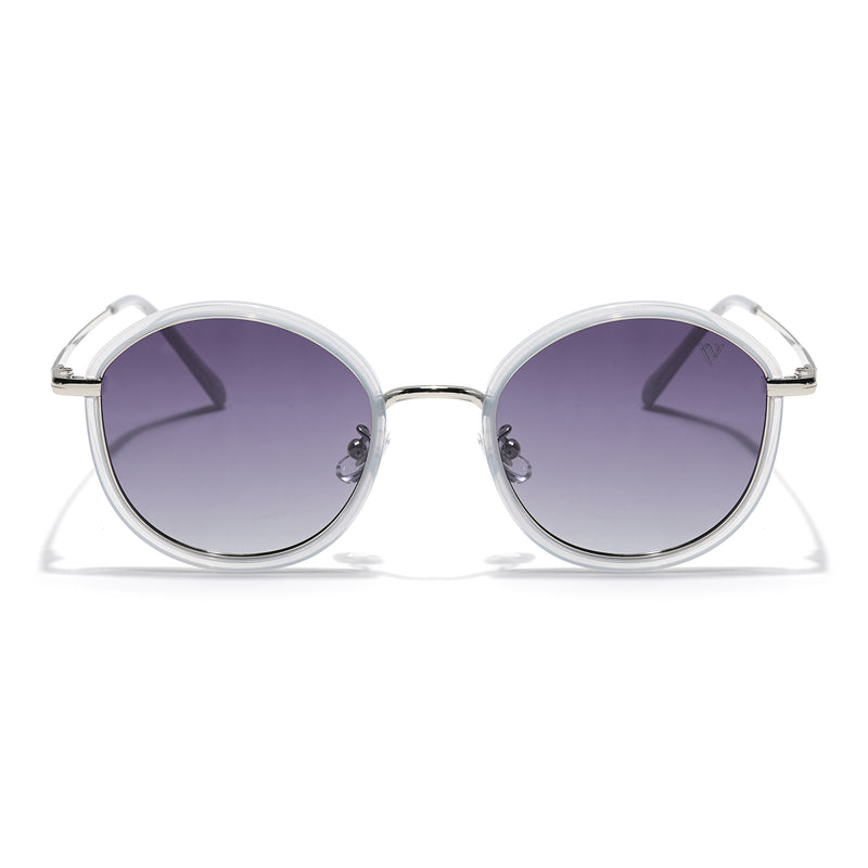Voyage Select Round Sunglasses (Grey & Clear Lens | Transparent Grey Frame - SLPMG6216)