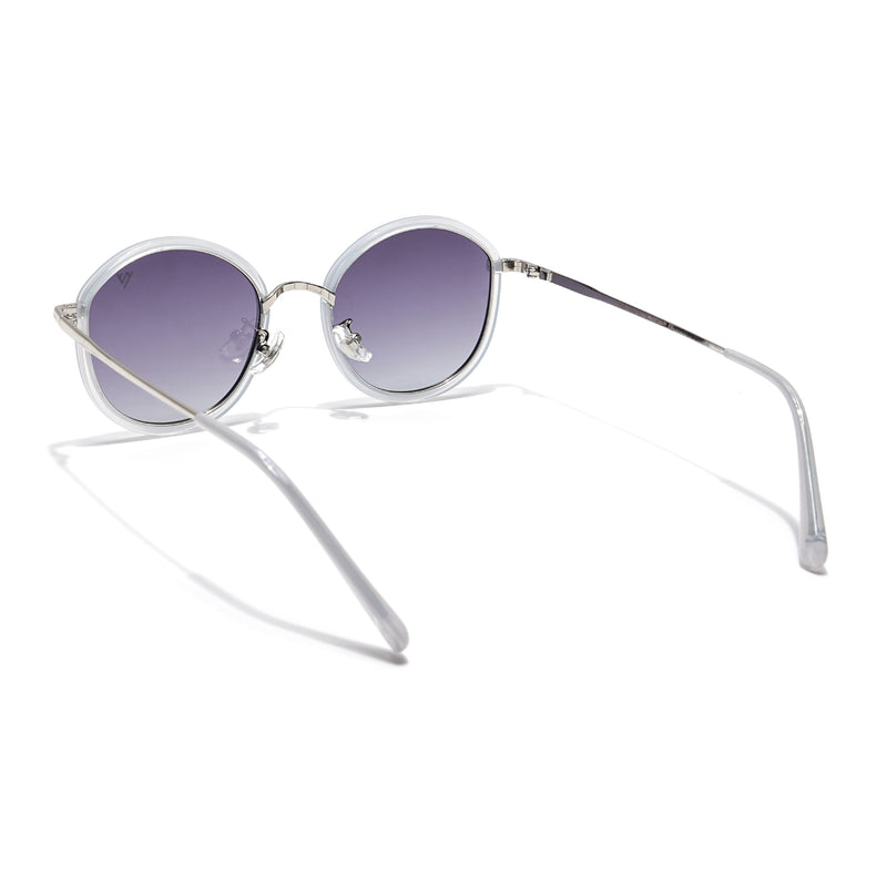 Voyage Select Round Sunglasses (Grey & Clear Lens | Transparent Grey Frame - SLPMG6216)