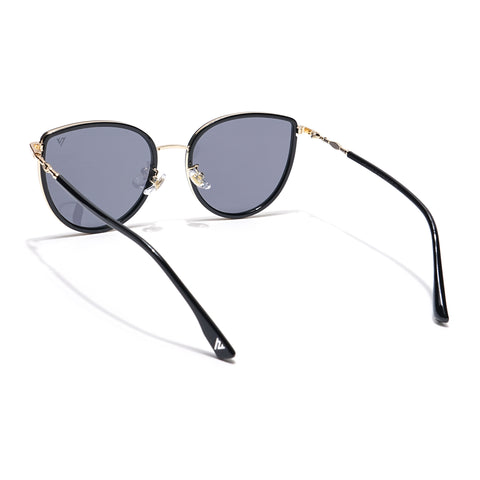 Voyage Select Cateye Sunglasses (Black Lens | Golden & Black Frame - SLPMG6242)