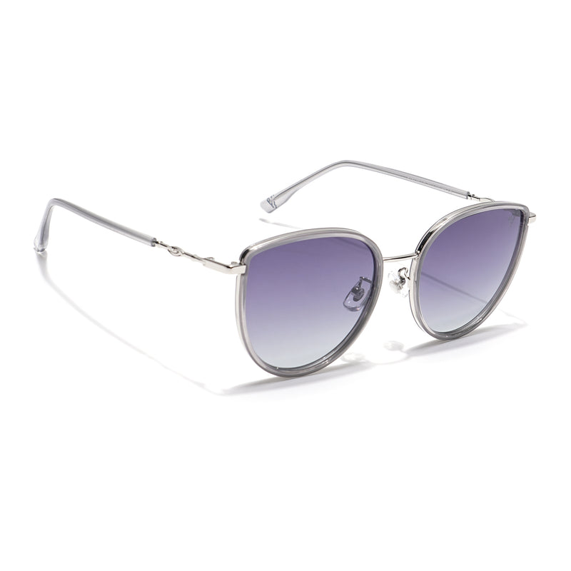 Voyage Select Cateye Sunglasses (Grey & Clear Lens | Silver & Grey Frame - SLPMG6243)
