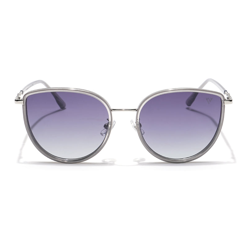 Voyage Select Cateye Sunglasses (Grey & Clear Lens | Silver & Grey Frame - SLPMG6243)