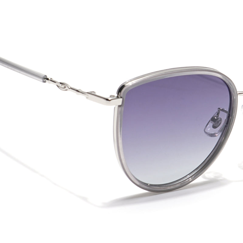 Voyage Select Cateye Sunglasses (Grey & Clear Lens | Silver & Grey Frame - SLPMG6243)