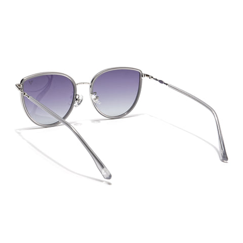 Voyage Select Cateye Sunglasses (Grey & Clear Lens | Silver & Grey Frame - SLPMG6243)