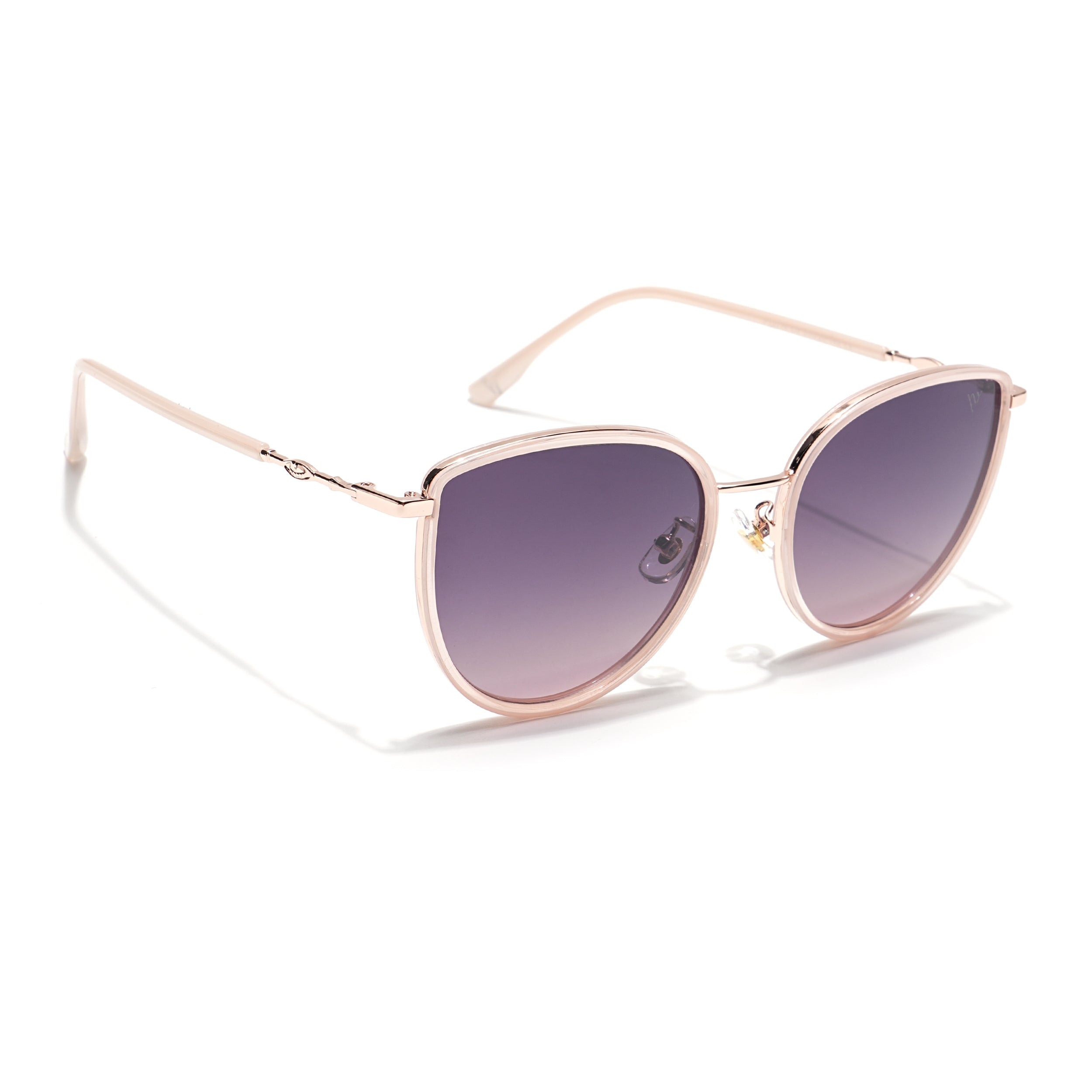 Voyage Select Cateye Sunglasses (Grey & Pink Lens | Golden & Pink Frame - SLPMG6244)
