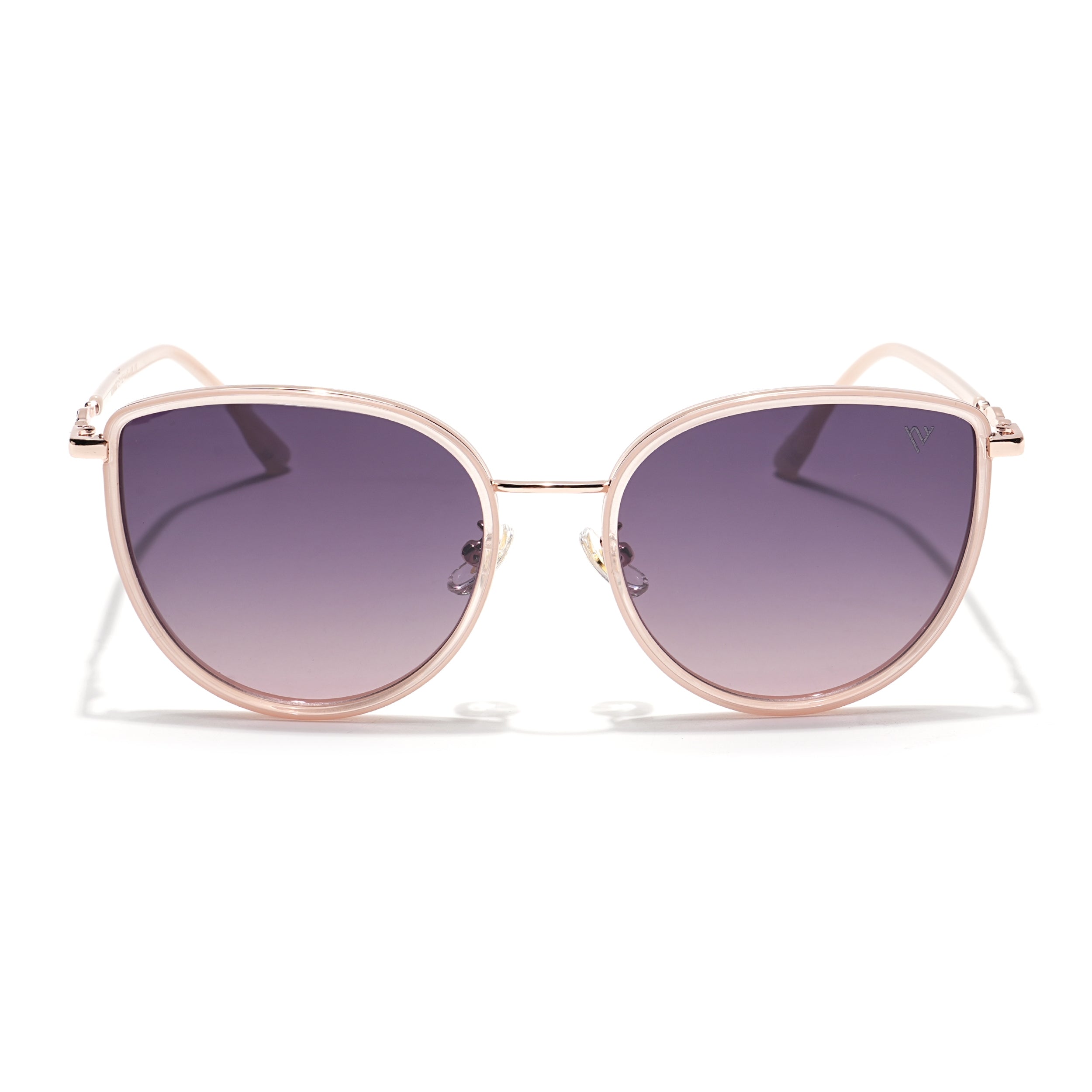 Voyage Select Cateye Sunglasses (Grey & Pink Lens | Golden & Pink Frame - SLPMG6244)