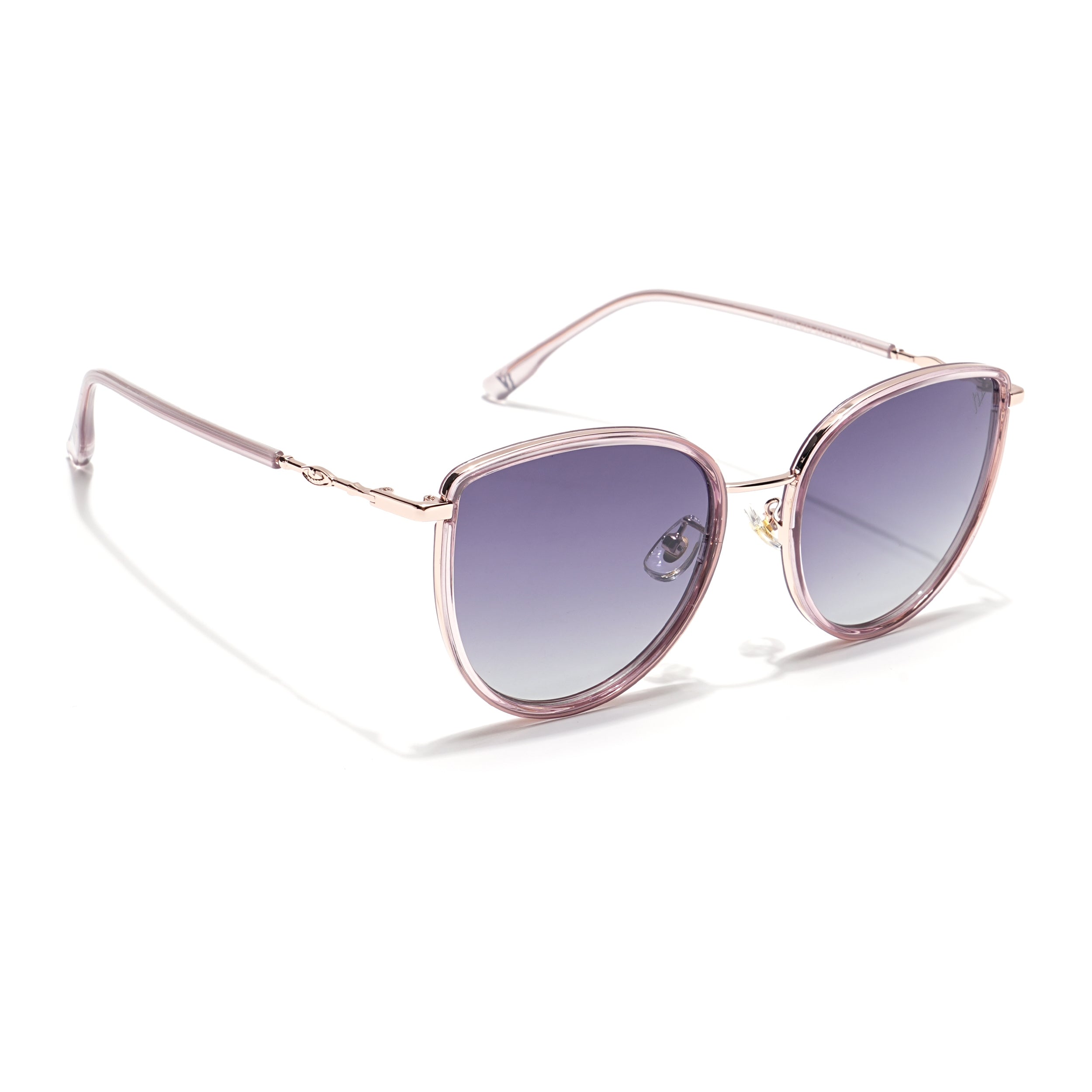 Voyage Select Cateye Sunglasses (Grey & Clear Lens | Golden & Light Purple Frame - SLPMG6245)