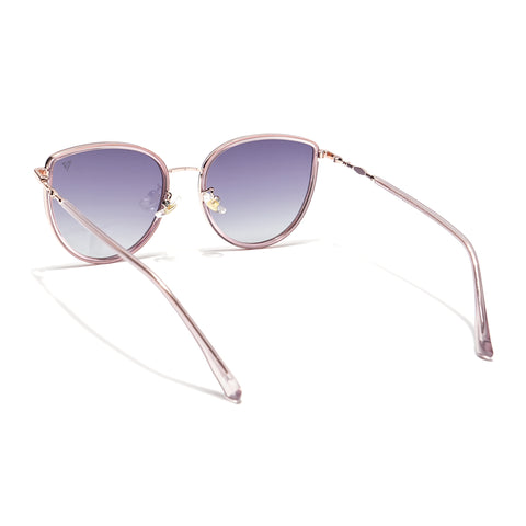 Voyage Select Cateye Sunglasses (Grey & Clear Lens | Golden & Light Purple Frame - SLPMG6245)