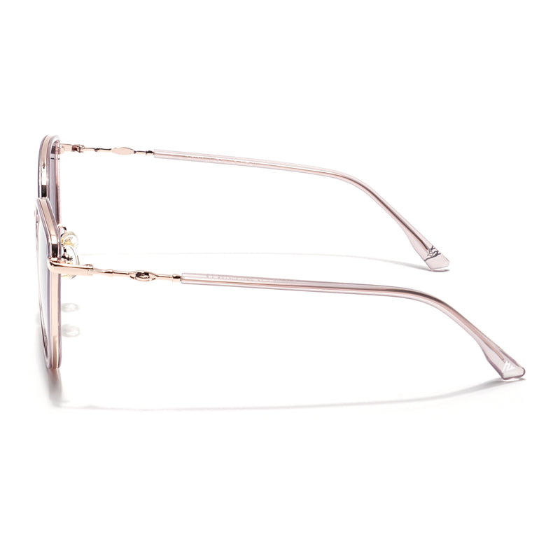 Voyage Select Cateye Sunglasses (Grey & Clear Lens | Golden & Light Purple Frame - SLPMG6245)