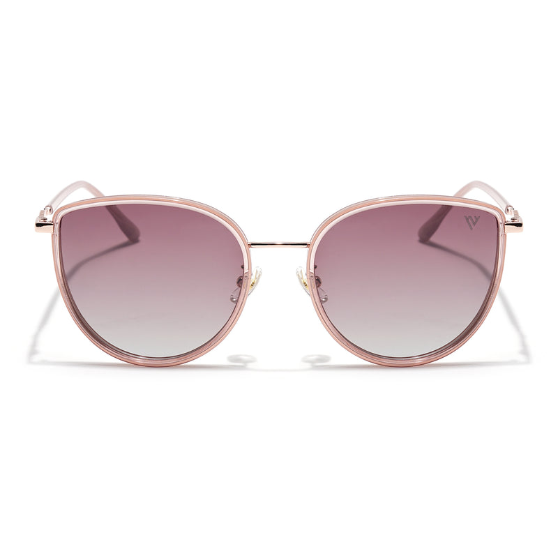 Voyage Select Cateye Sunglasses (Light Pink Lens | Golden & Light Pink Frame - SLPMG6246)