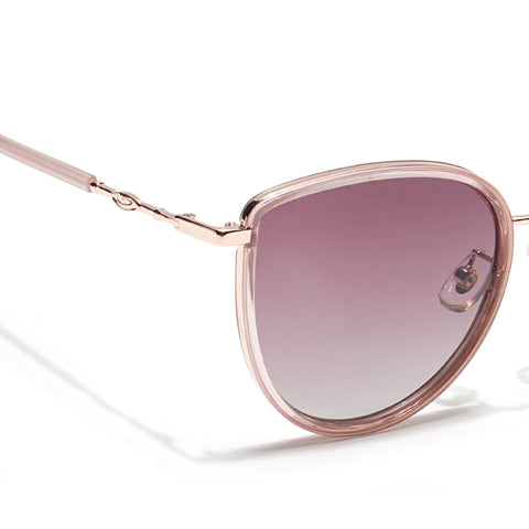Voyage Select Cateye Sunglasses (Light Pink Lens | Golden & Light Pink Frame - SLPMG6246)