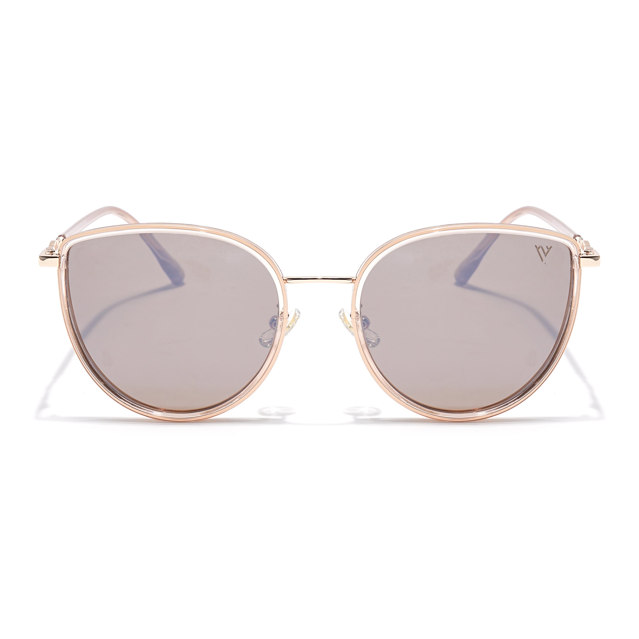 Voyage Select Cateye Sunglasses (Light Brown Lens | Golden & Nude Frame - SLPMG6247)