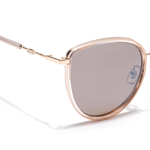 Voyage Select Cateye Sunglasses (Light Brown Lens | Golden & Nude Frame - SLPMG6247)